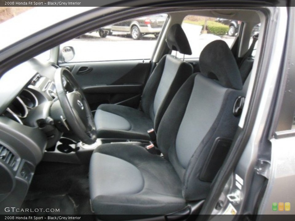 Black/Grey Interior Front Seat for the 2008 Honda Fit Sport #75917405