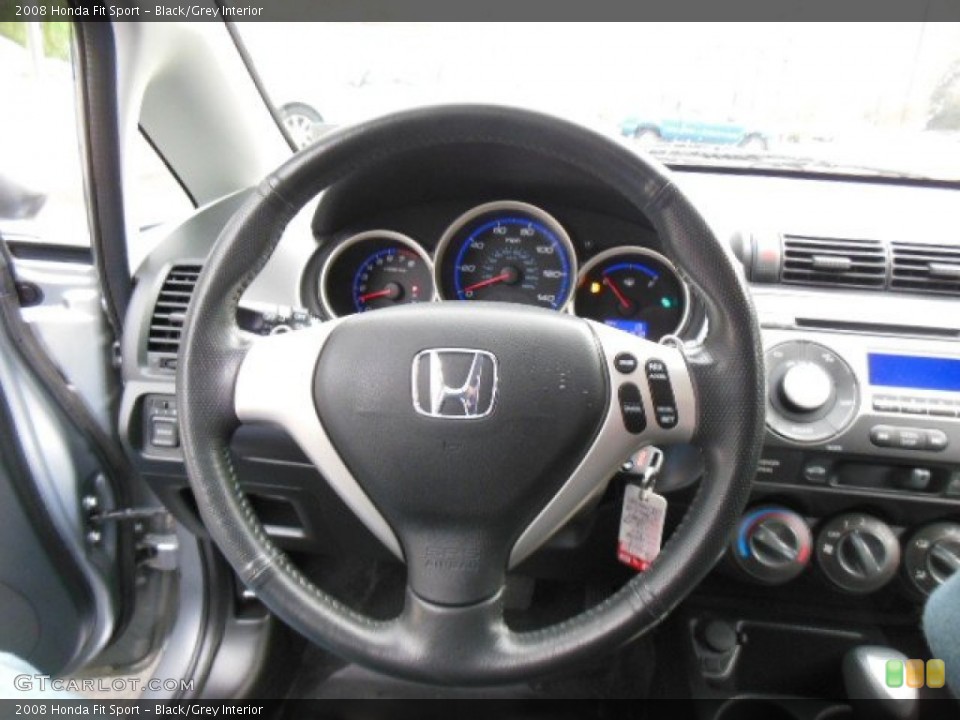 Black/Grey Interior Steering Wheel for the 2008 Honda Fit Sport #75917444