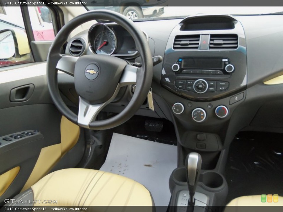Yellow/Yellow Interior Dashboard for the 2013 Chevrolet Spark LS #75931108