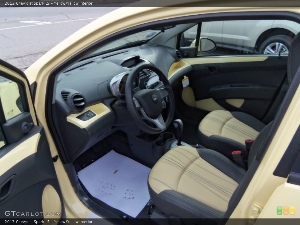 Yellow/Yellow Interior Prime Interior for the 2013 Chevrolet Spark LS #75931176