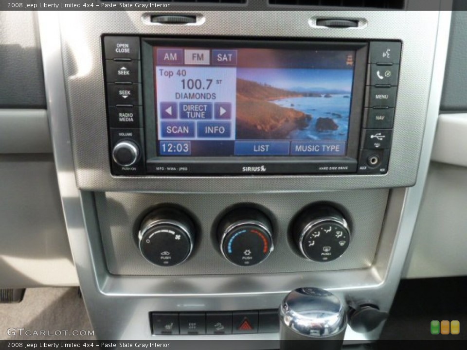 Pastel Slate Gray Interior Controls for the 2008 Jeep Liberty Limited 4x4 #75933733