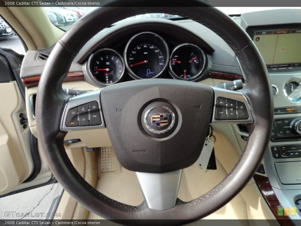 Cashmere/Cocoa Interior Steering Wheel for the 2008 Cadillac CTS Sedan #75934435