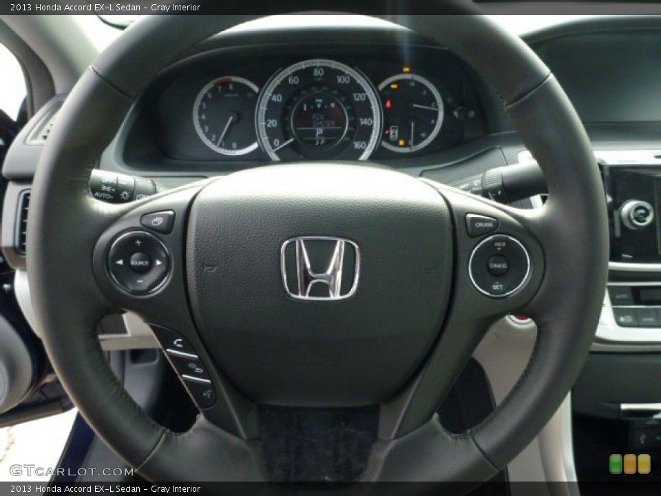 Gray Interior Steering Wheel for the 2013 Honda Accord EX-L Sedan #75934723