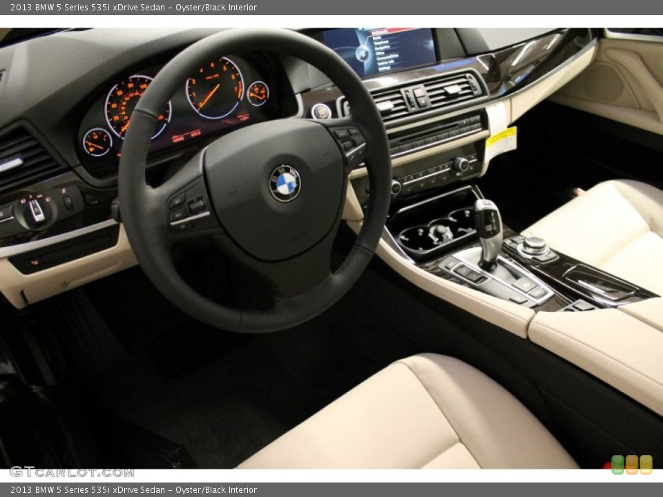 Oyster/Black Interior Photo for the 2013 BMW 5 Series 535i xDrive Sedan #75935685
