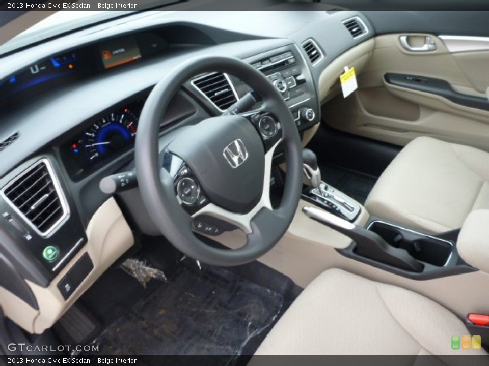 Beige Interior Prime Interior for the 2013 Honda Civic EX Sedan #75937726