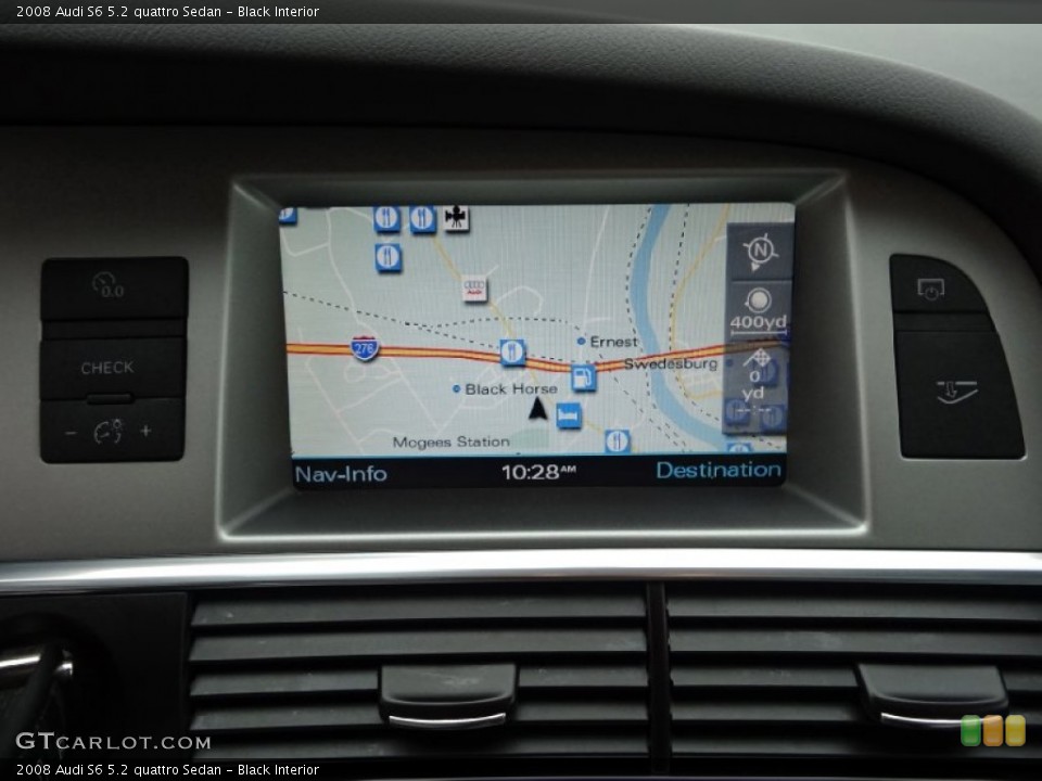 Black Interior Navigation for the 2008 Audi S6 5.2 quattro Sedan #75945035