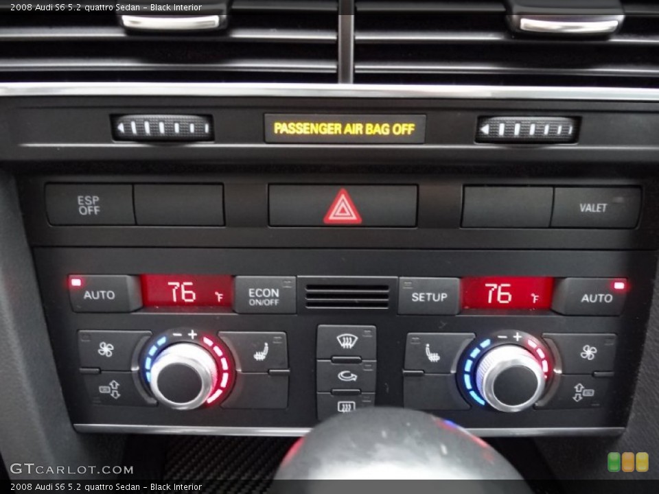Black Interior Controls for the 2008 Audi S6 5.2 quattro Sedan #75945054