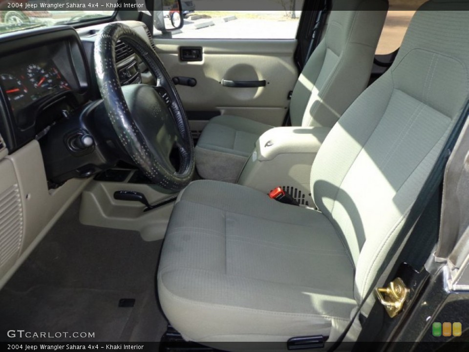 Khaki Interior Front Seat for the 2004 Jeep Wrangler Sahara 4x4 #75947599