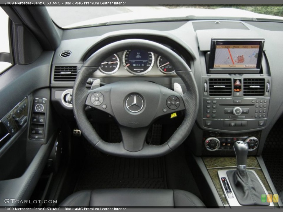 Black AMG Premium Leather Interior Steering Wheel for the 2009 Mercedes-Benz C 63 AMG #75948202