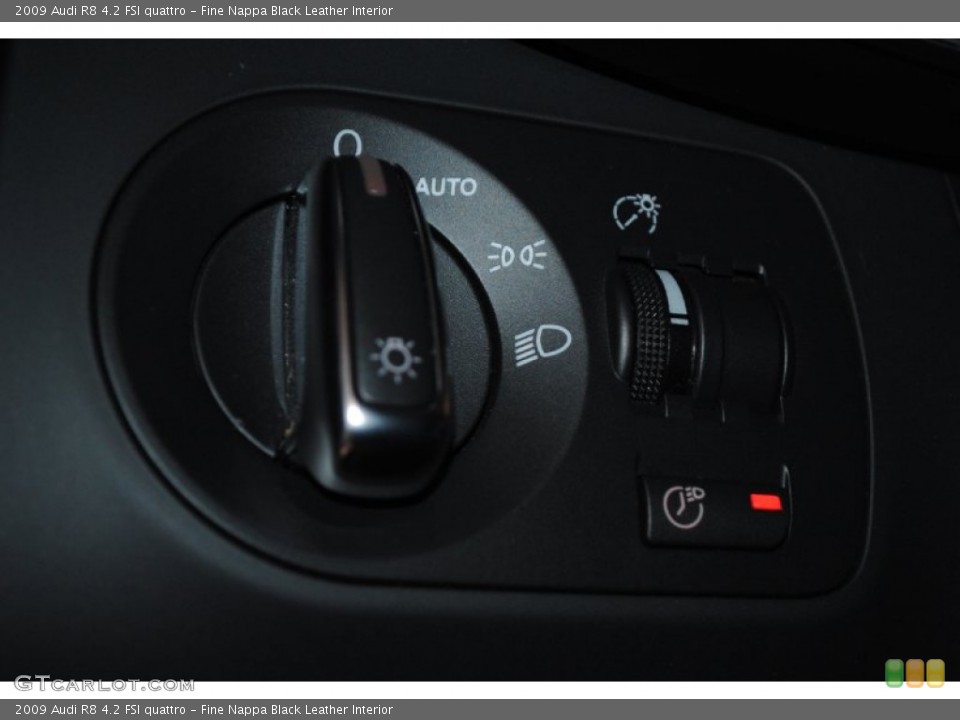 Fine Nappa Black Leather Interior Controls for the 2009 Audi R8 4.2 FSI quattro #75951166