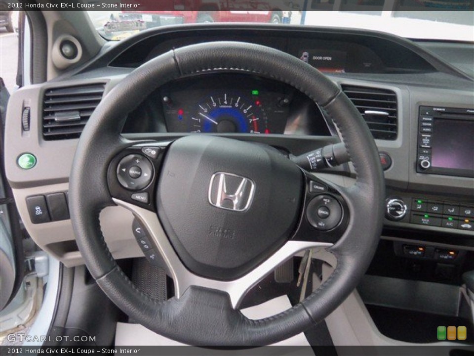 Stone Interior Steering Wheel for the 2012 Honda Civic EX-L Coupe #75952855