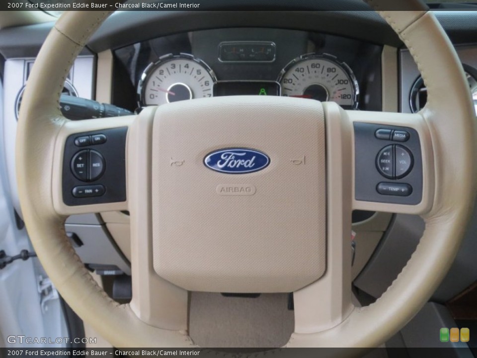 Charcoal Black/Camel Interior Steering Wheel for the 2007 Ford Expedition Eddie Bauer #75966451