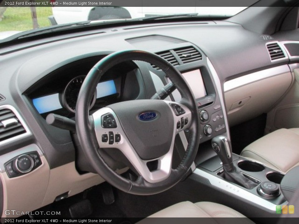Medium Light Stone Interior Dashboard for the 2012 Ford Explorer XLT 4WD #75967699