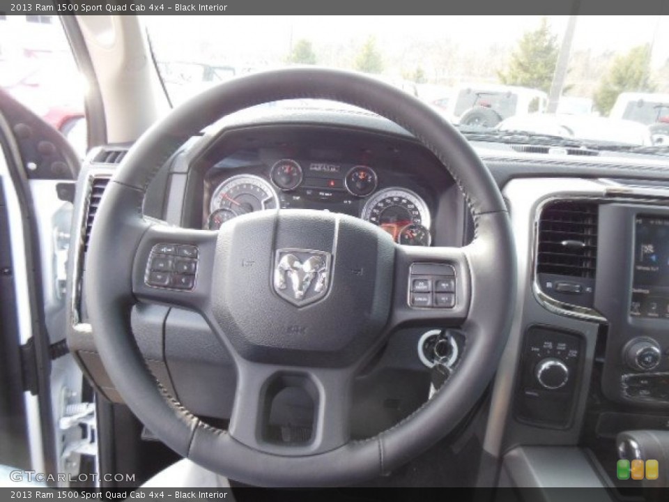 Black Interior Steering Wheel for the 2013 Ram 1500 Sport Quad Cab 4x4 #75970261