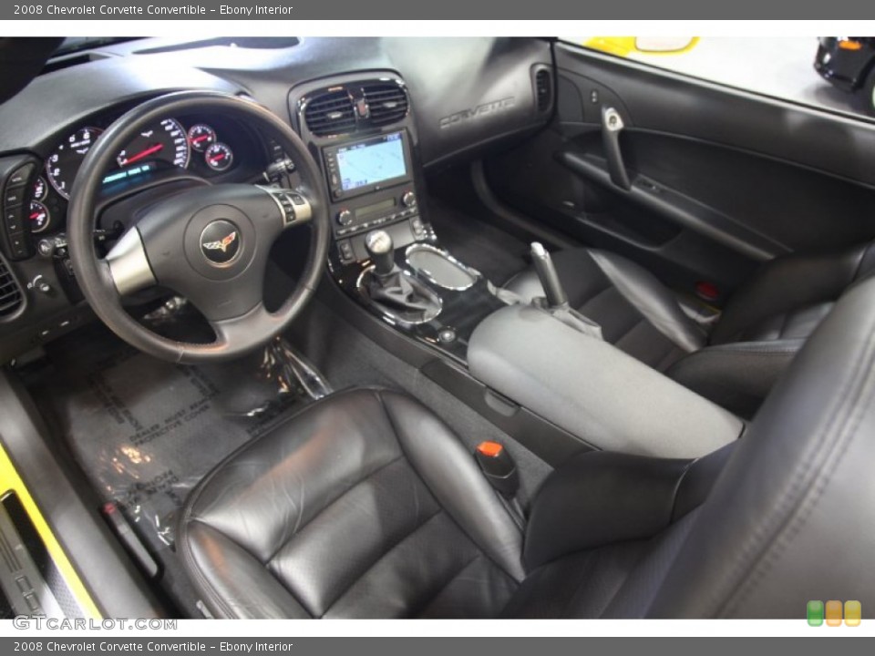 Ebony Interior Prime Interior for the 2008 Chevrolet Corvette Convertible #75970408
