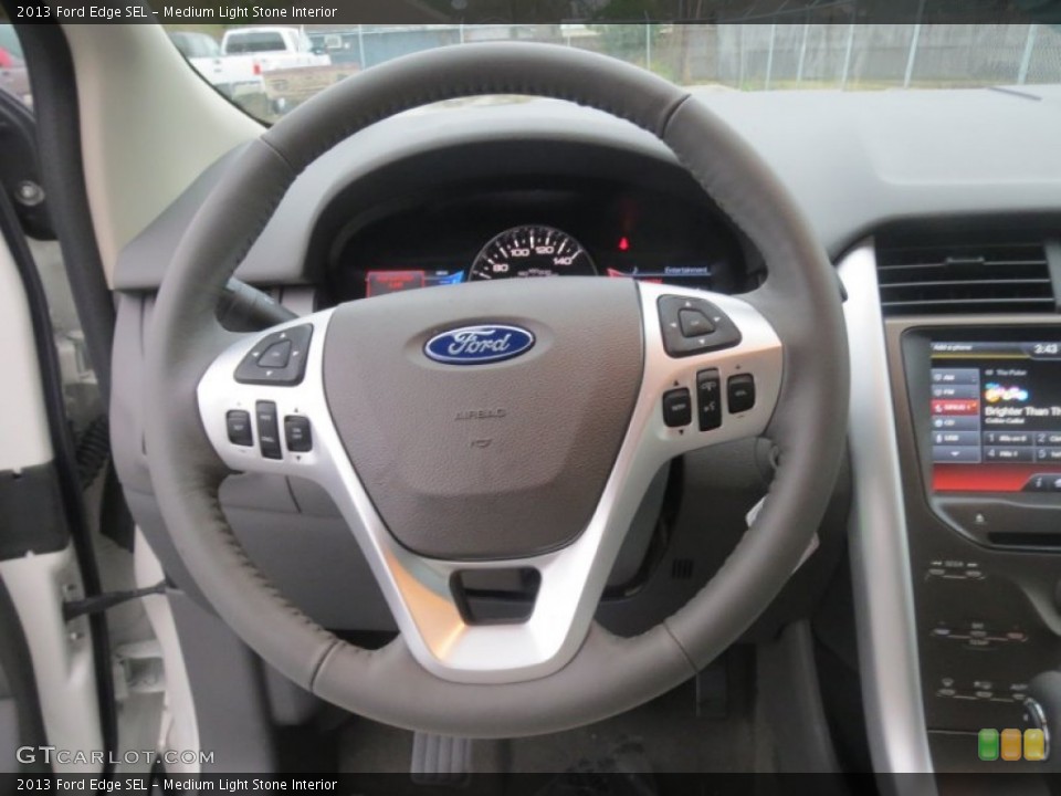 Medium Light Stone Interior Steering Wheel for the 2013 Ford Edge SEL #75971911