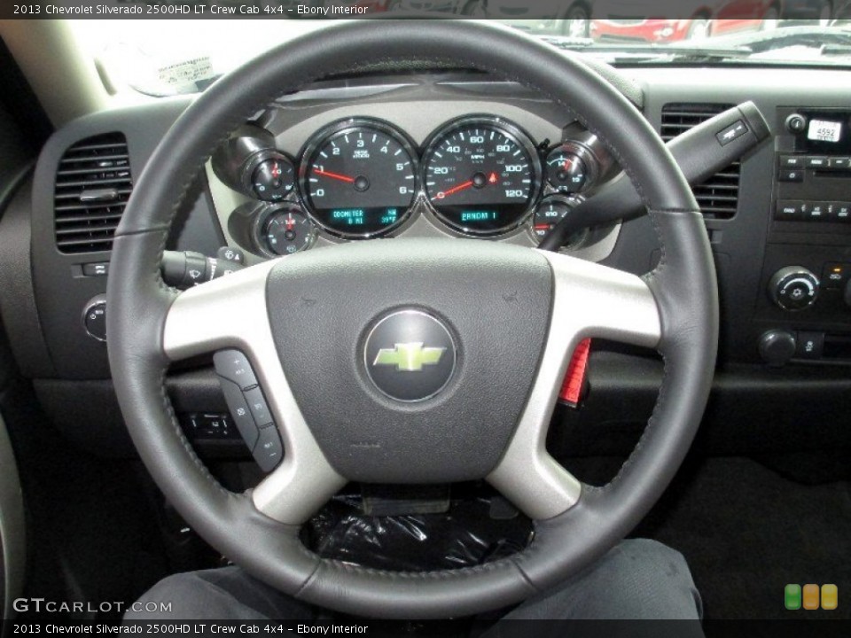 Ebony Interior Steering Wheel for the 2013 Chevrolet Silverado 2500HD LT Crew Cab 4x4 #75975247