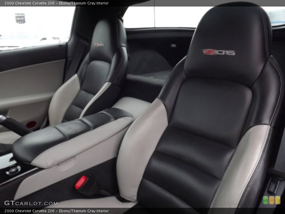 Ebony/Titanium Gray Interior Front Seat for the 2009 Chevrolet Corvette Z06 #75976666