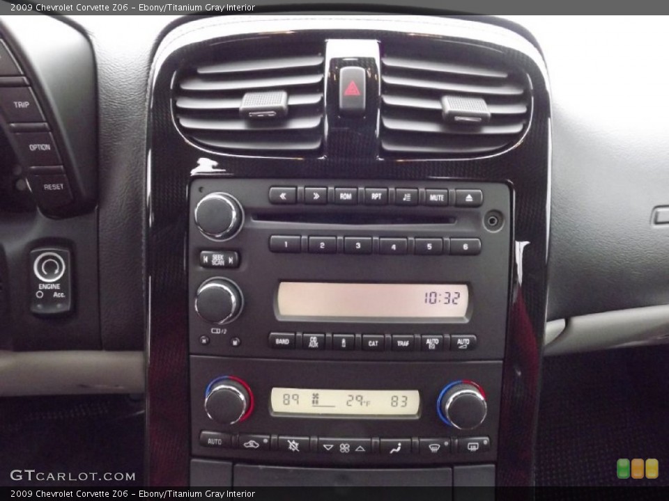 Ebony/Titanium Gray Interior Controls for the 2009 Chevrolet Corvette Z06 #75976675