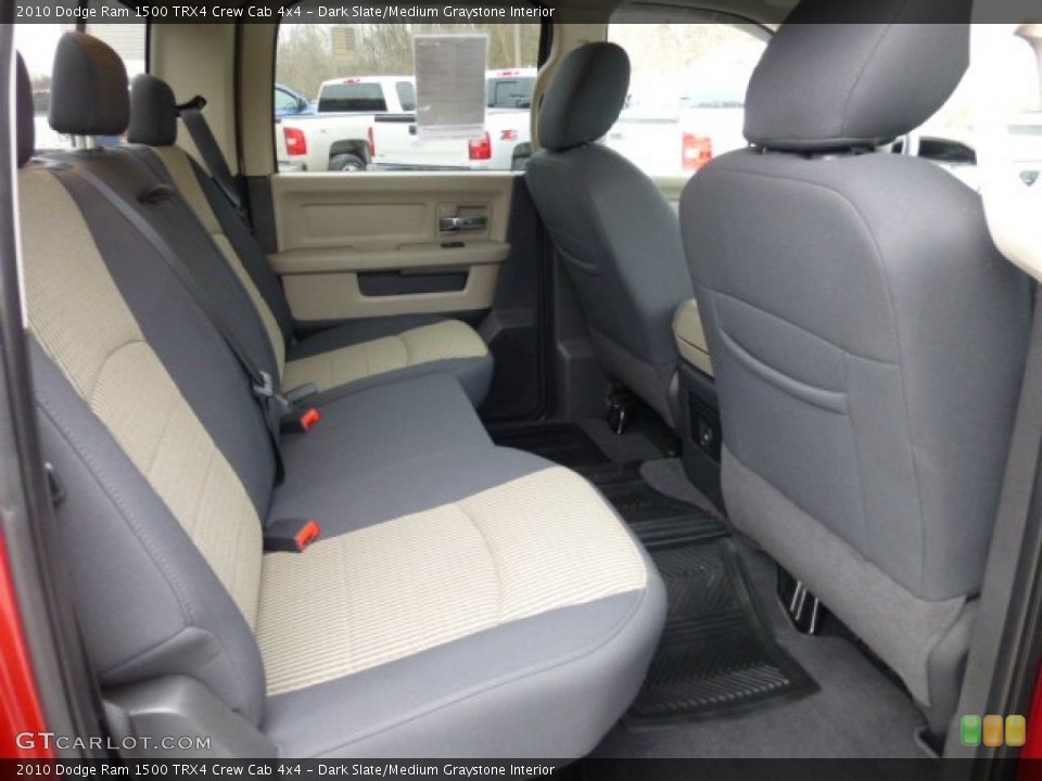 Dark Slate/Medium Graystone Interior Rear Seat for the 2010 Dodge Ram 1500 TRX4 Crew Cab 4x4 #75978277