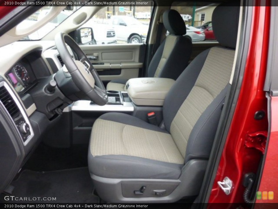 Dark Slate/Medium Graystone Interior Front Seat for the 2010 Dodge Ram 1500 TRX4 Crew Cab 4x4 #75978288