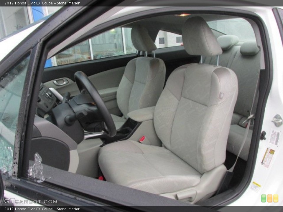 Stone Interior Front Seat for the 2012 Honda Civic EX Coupe #75978661