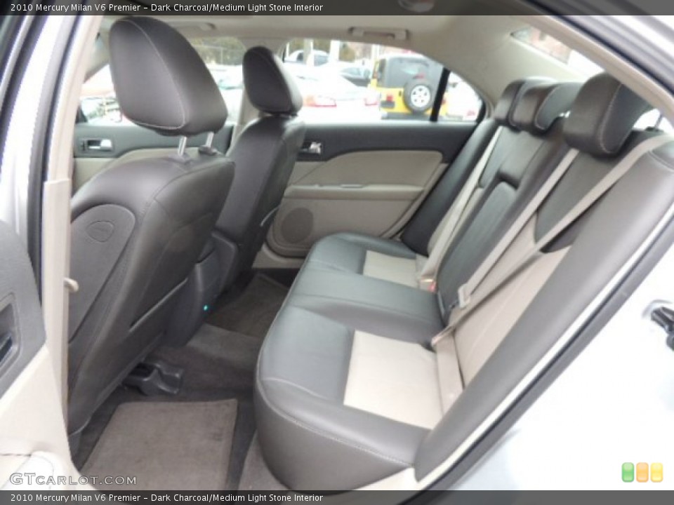 Dark Charcoal/Medium Light Stone Interior Rear Seat for the 2010 Mercury Milan V6 Premier #75982981