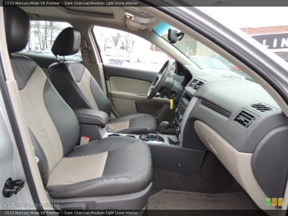 Dark Charcoal/Medium Light Stone Interior Front Seat for the 2010 Mercury Milan V6 Premier #75983029