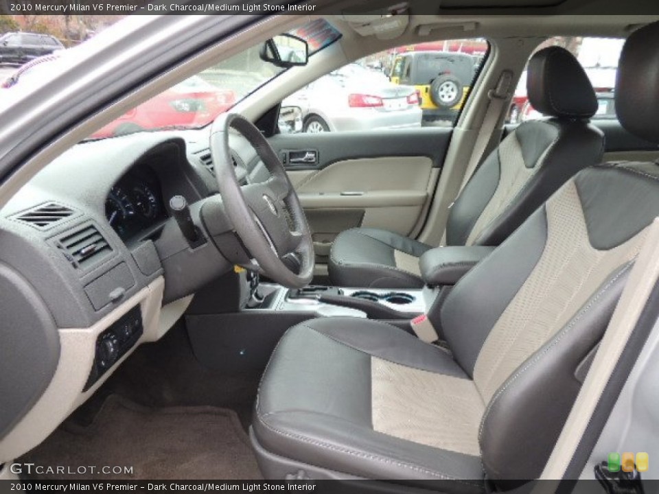 Dark Charcoal/Medium Light Stone Interior Front Seat for the 2010 Mercury Milan V6 Premier #75983087