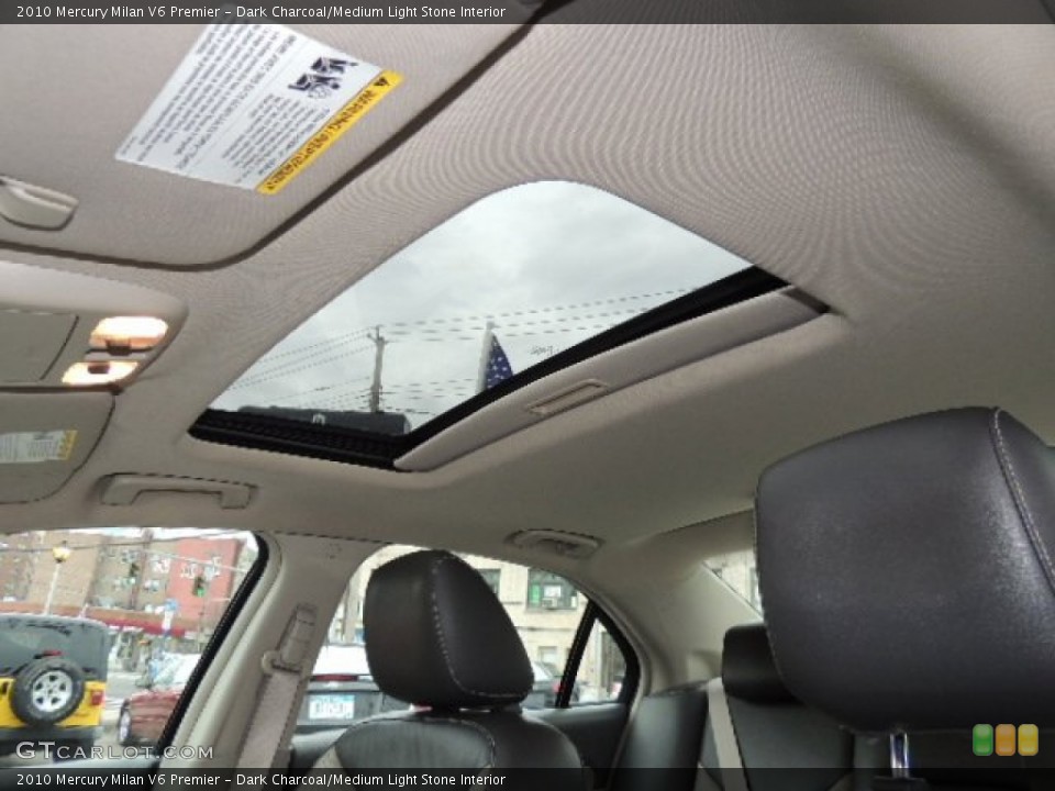 Dark Charcoal/Medium Light Stone Interior Sunroof for the 2010 Mercury Milan V6 Premier #75983116