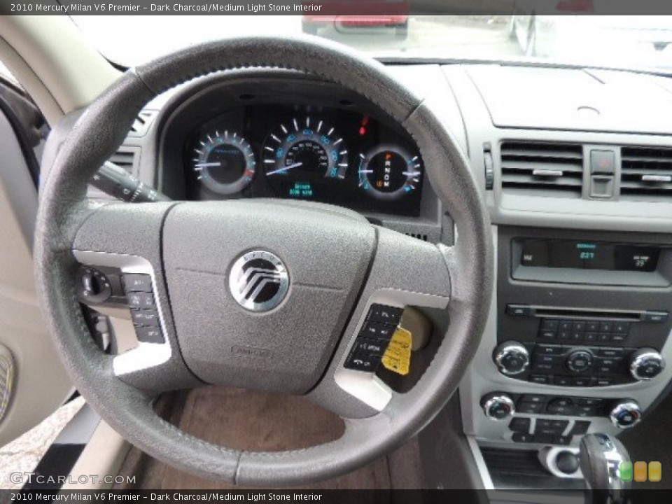 Dark Charcoal/Medium Light Stone Interior Steering Wheel for the 2010 Mercury Milan V6 Premier #75983167