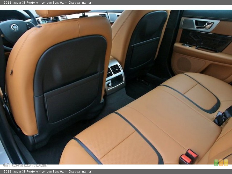 London Tan/Warm Charcoal Interior Rear Seat for the 2012 Jaguar XF Portfolio #75985085