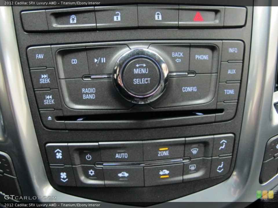 Titanium/Ebony Interior Controls for the 2012 Cadillac SRX Luxury AWD #75990955