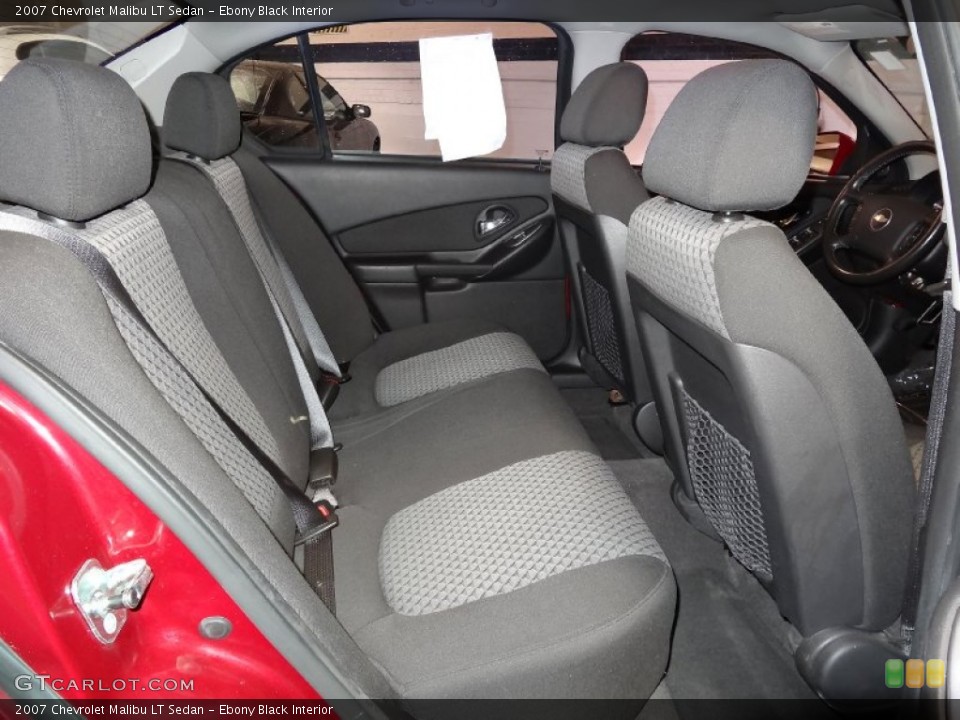 Ebony Black Interior Rear Seat for the 2007 Chevrolet Malibu LT Sedan #75994267