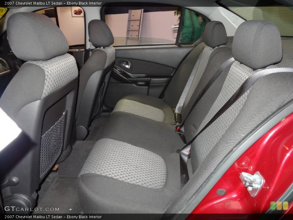 Ebony Black Interior Rear Seat for the 2007 Chevrolet Malibu LT Sedan #75994312