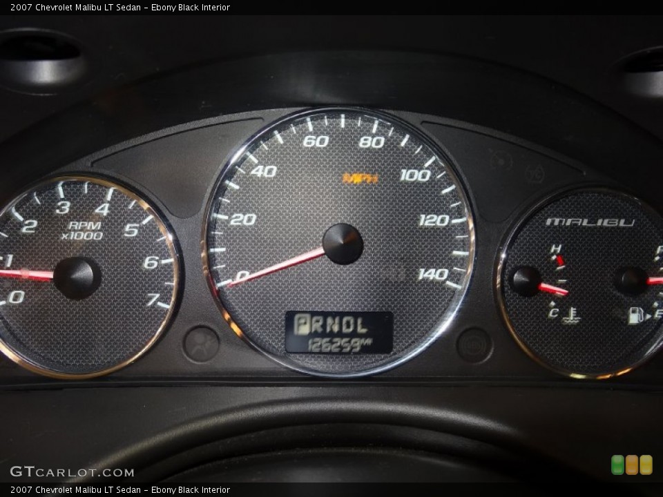 Ebony Black Interior Gauges for the 2007 Chevrolet Malibu LT Sedan #75994474