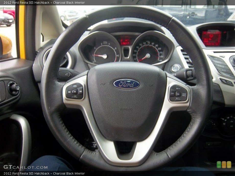 Charcoal Black Interior Steering Wheel for the 2012 Ford Fiesta SES Hatchback #75996162