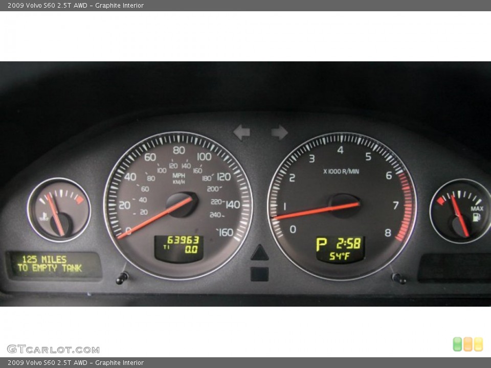 Graphite Interior Gauges for the 2009 Volvo S60 2.5T AWD #76004173