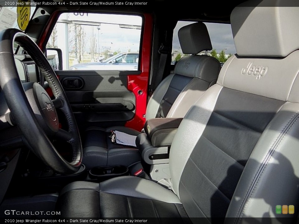 Dark Slate Gray/Medium Slate Gray Interior Front Seat for the 2010 Jeep Wrangler Rubicon 4x4 #76004848