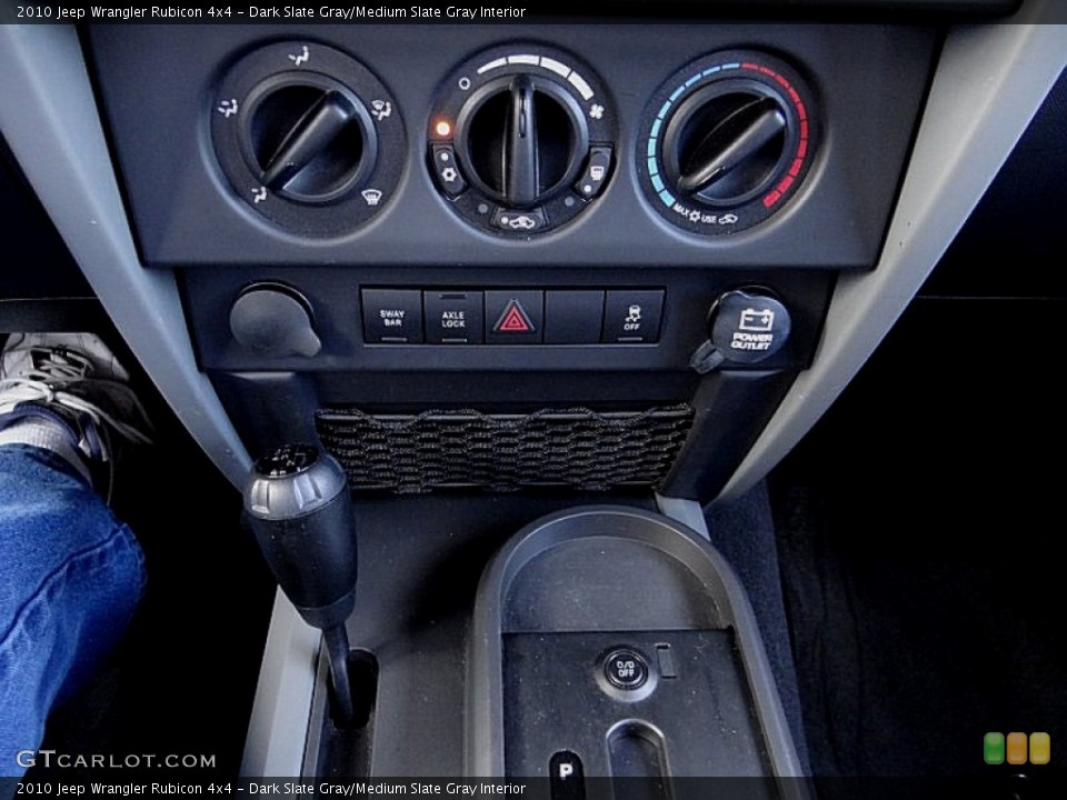 Dark Slate Gray/Medium Slate Gray Interior Controls for the 2010 Jeep Wrangler Rubicon 4x4 #76004965