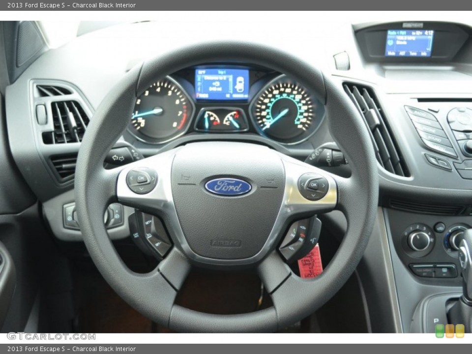 Charcoal Black Interior Steering Wheel for the 2013 Ford Escape S #76005459