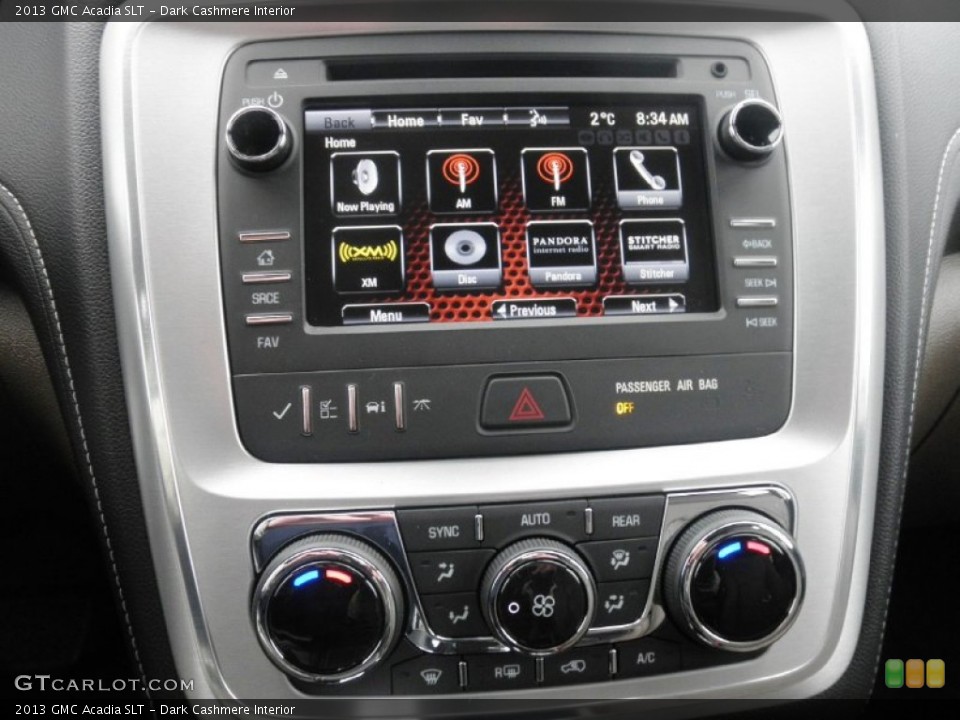 Dark Cashmere Interior Controls for the 2013 GMC Acadia SLT #76005901