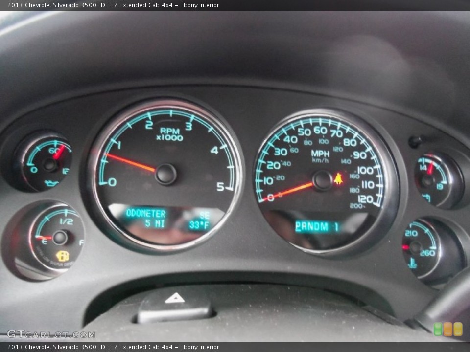 Ebony Interior Gauges for the 2013 Chevrolet Silverado 3500HD LTZ Extended Cab 4x4 #76007758