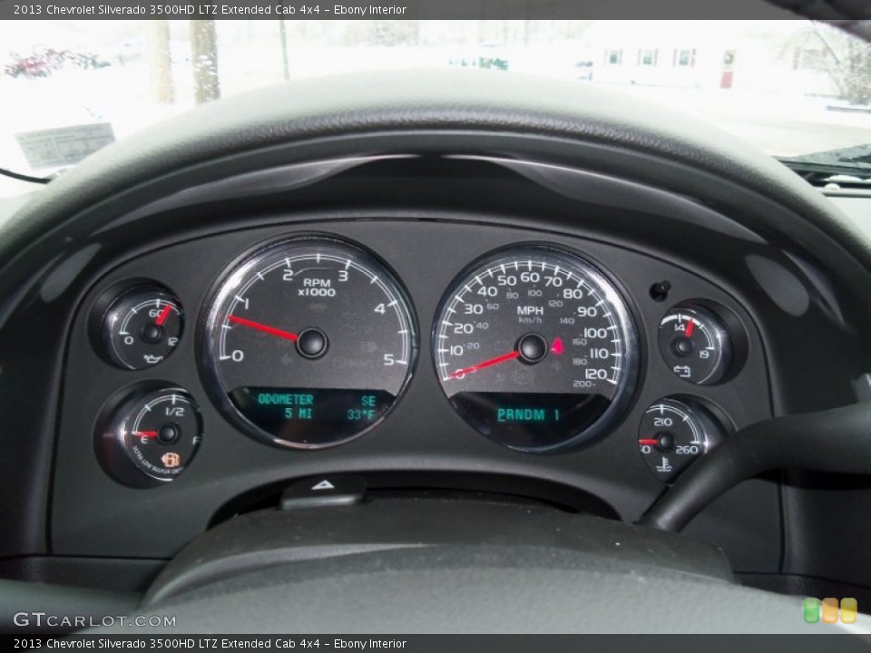 Ebony Interior Gauges for the 2013 Chevrolet Silverado 3500HD LTZ Extended Cab 4x4 #76007772
