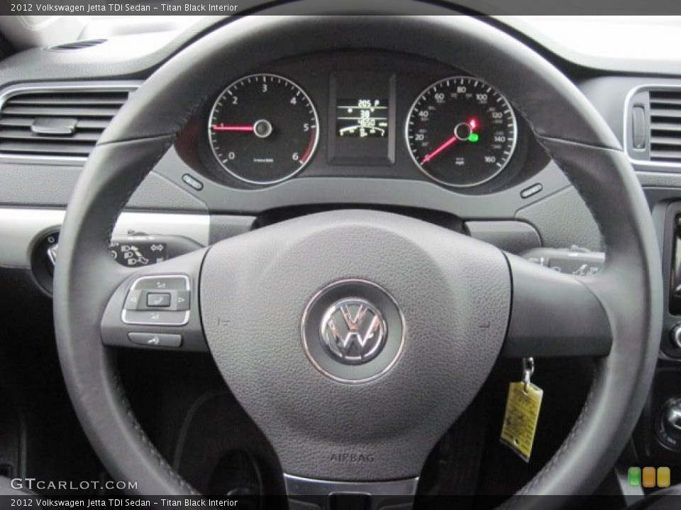 Titan Black Interior Steering Wheel for the 2012 Volkswagen Jetta TDI Sedan #76008460