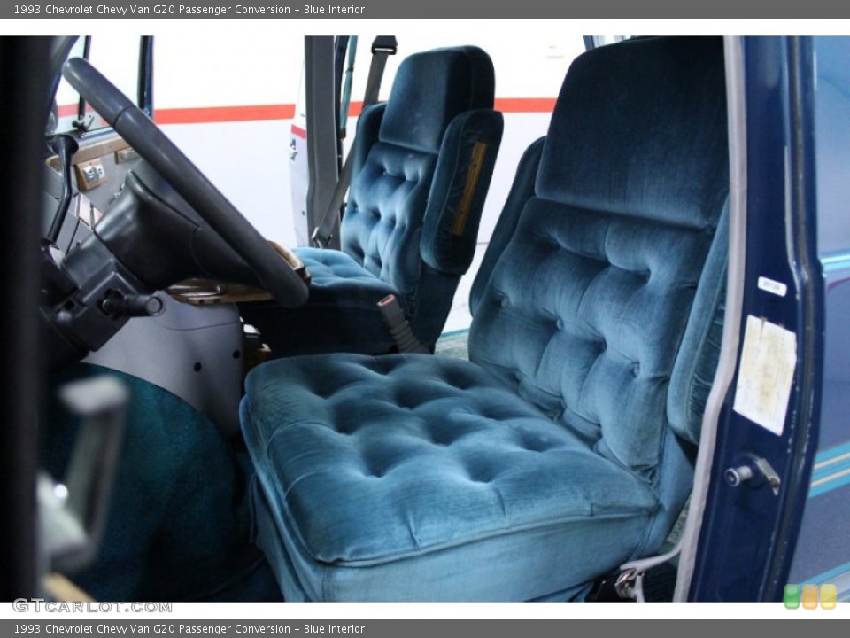 Blue Interior Front Seat for the 1993 Chevrolet Chevy Van G20 Passenger Conversion #76009471