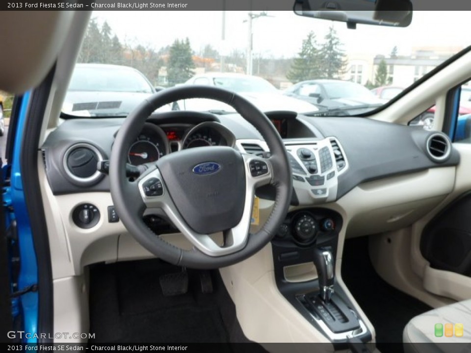 Charcoal Black/Light Stone Interior Dashboard for the 2013 Ford Fiesta SE Sedan #76011550