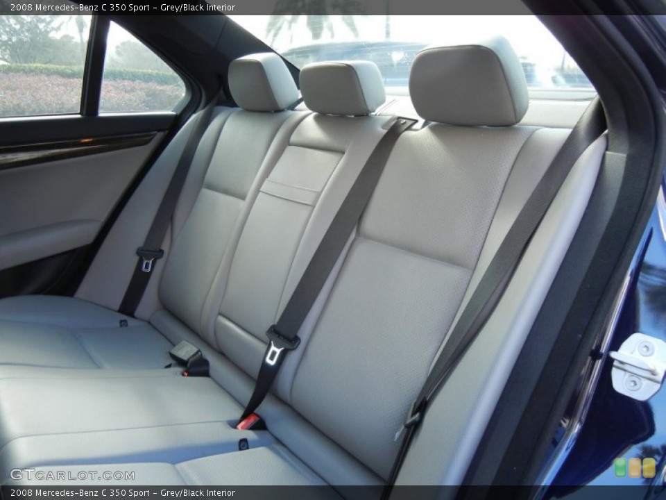 Grey/Black Interior Rear Seat for the 2008 Mercedes-Benz C 350 Sport #76015433