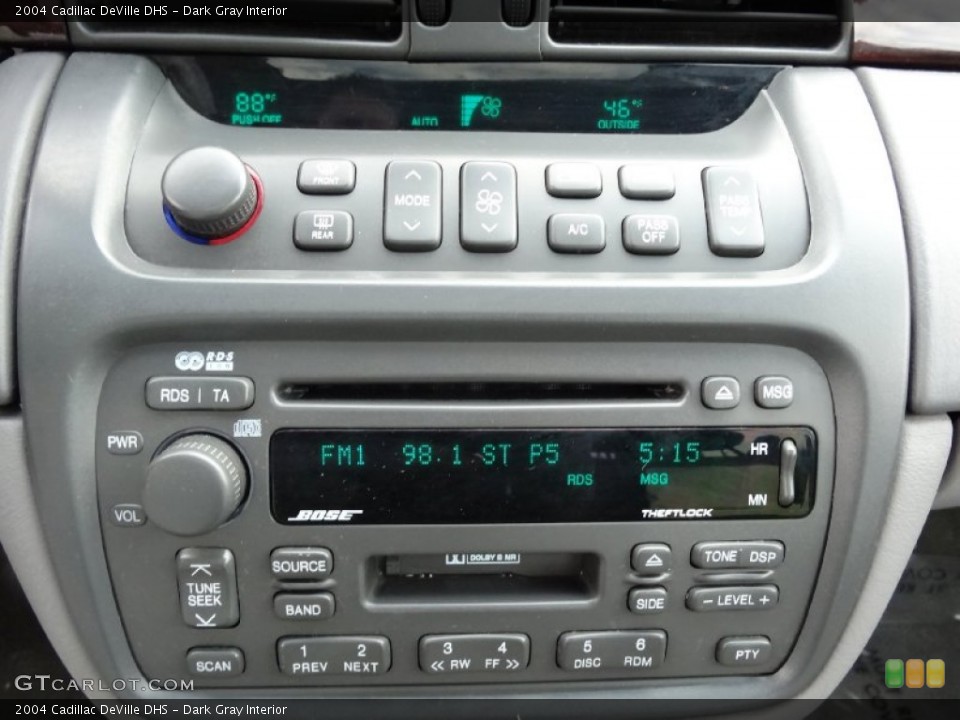 Dark Gray Interior Controls for the 2004 Cadillac DeVille DHS #76018938