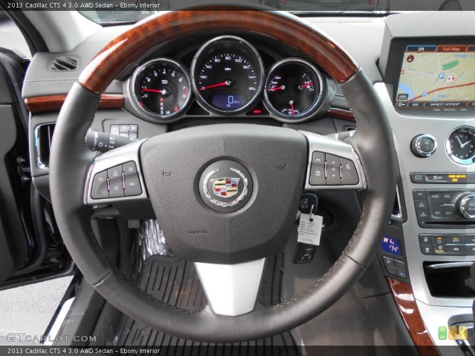 Ebony Interior Steering Wheel for the 2013 Cadillac CTS 4 3.0 AWD Sedan #76020055